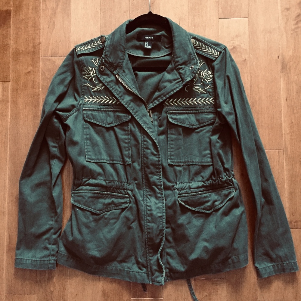 Forever 21 Army Green Utility Jacket